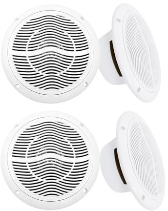 STUDIOFINIX 6,5 Pouces Enceinte Plafond Bluetooth 240 Watts Haut-parleurs de Plafond Parfait pour, Cuisine, Chambre, Salle de Bain, terrasse Couverte(4 Haut-parleurs,Blanc)