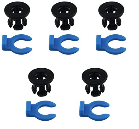 Ruiwaer 10 Stück Bowdenrohr-Kupplung Spannzangenklemme Clip Bowdenzange und Clip Set für Creality All Metal Hotend, Schwarz, Blau