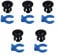 Ruiwaer 10 Stück Bowdenrohr-Kupplung Spannzangenklemme Clip Bowdenzange und Clip Set für Creality All Metal Hotend, Schwarz, Blau