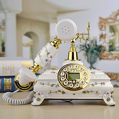 ATAAY Telefono Fisso con Filo retrò, Telefono Vintage Vecchio Stile Classico per casa e Ufficio, Telefono di casa cablato Regalo per Anziani