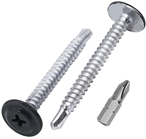 SKIR'CO (150 Stück) Lackierte selbstbohrende Schrauben 4,2 x 40 mm, Blechschraube, PH modifizierter Flachrundkopf (Anthrazitgrau RAL 7016)