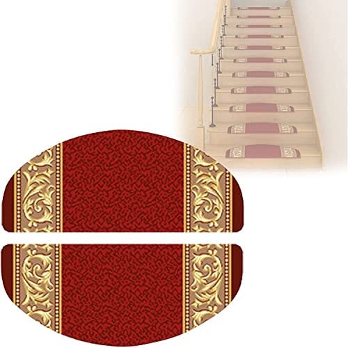 ESBANT Runner per Scale per Interni per gradini in Legno,Tappetino per Scale a semicerchio per Presa Antiscivolo e salda Accogliente per Persone e Animali,Riutilizzabile Lavabile,A,65x24cm(15PCS)