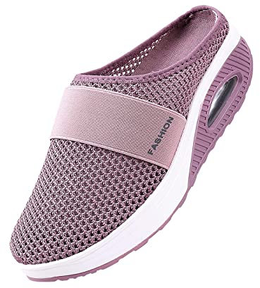 Sandales Femme Compensées été Mesh Mailles Chaussures de Fitness Baskets Mode Compensées Mary Janes pour Femme Espadrilles Chaussures de Sport Eté Respirant Mules