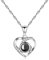 Personalised Photo Heart Necklace Custom Projection Pendant with Picture Inside I Love You Jewelry Mother's Day Gifts for Women Wife. (Silver,45 cm)