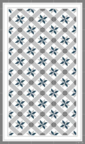 DobleUve Estudio Alfombra Vinílica Hidráulica 23 | Color Gris | 47x80 cm | Alfombra Cocina Lavable Antideslizante | Alfombra Vinilica | Suelo Vinílico | Alfombra Vinilo Salón