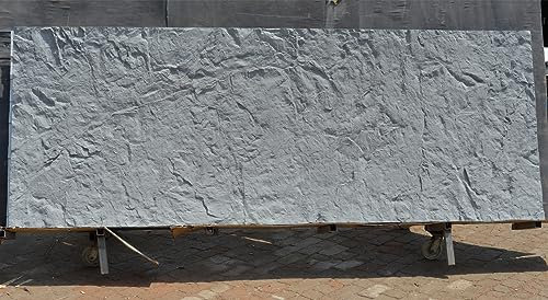 Faux Stacked Stone Panel, FRP 3D Rock Panels Split Rock Titles for Interior Exterior Wall Restoration and Covering, B1 Fire Protection Tiles Cladding, 3D Wall Decor(Cement Grey)