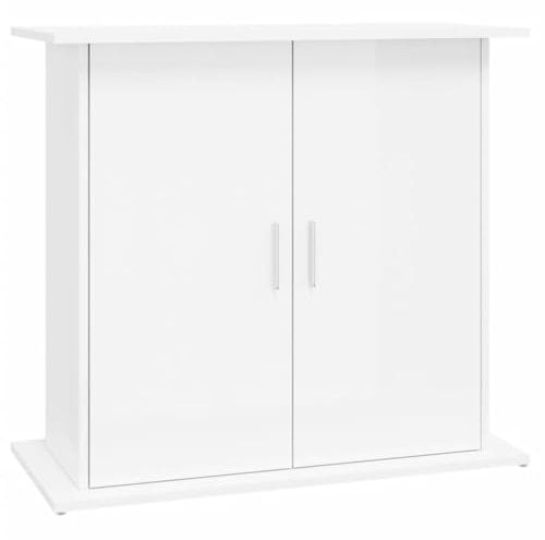 vidaXL Aquariumständer, Aquarium Unterschrank mit viel Stauraum, Aquarium Tisch mit Stabiler Oberplatte, Aquariumschrank Aquarium Halter, Hochglanz Weiß Holzwerkstoff