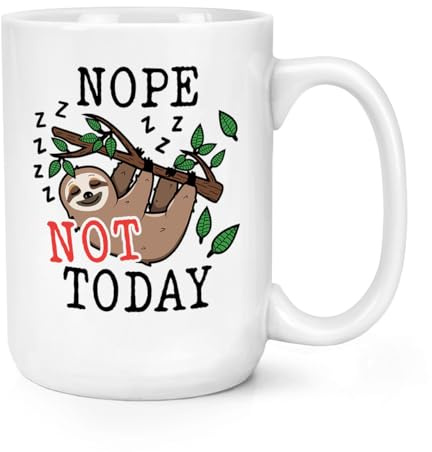 Gift Base Nope Not Today Tasse mit Faultiermotiv, groß, 425 ml