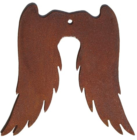 Generisch Rost Deko Engelsflügel 9,5 x 10cm Flügelpaar Hänger Flügel Weihnachtsdeko -S- Weihnachten eigene Herstellung Handarbeit