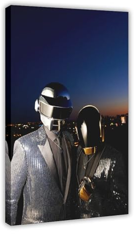 THEGIS Daft Punk 2 Leinwand-Poster, Wandkunst, Dekordruck, Bild, Gemälde für Wohnzimmer, Schlafzimmer, Dekoration, Rahmen-Stil, 60 x 90 cm