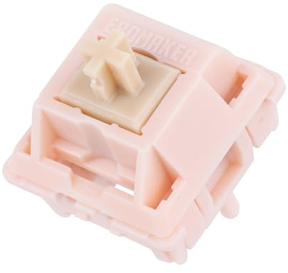 EPOMAKER Nude Rosa 39gf Silent Gaming Keyboard Switches, 5-Pin Pre-Lubed Linear Switch,35 PCS, 21mm Spring, with PC Case, UPE Stem, Compatible with MX Keycaps for Mechanical Keyboard (Nude Rosa)