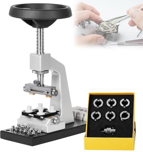 FAcoLL Dispositivo di rimozione della Copertura Posteriore dell'orologio, apriscatole con 5 Set di stampi fissi, 6 Set di Mandrini e 1 Set di stampi per Copertura di Apertura degli Ingranaggi