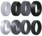 LOCCY 8 Stück Herren Silikon Ehering Silicone Ehering für Männe Silikon Hochzeit Bands Schmuck Fingerringe für Sport und Outdoor Geschenk Für Männer mit Einem Fitness Accessories (Mehrfarbig B, 65)