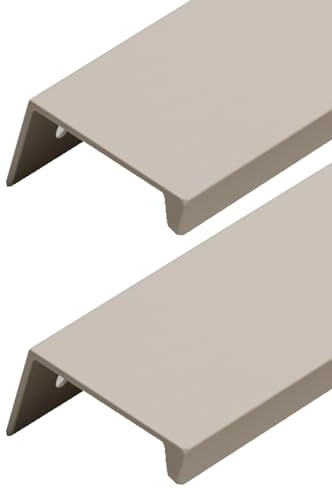 Unsichtbare Griffe Aluminiumlegierung Möbelgriffe Schrankgriffe Verdeckter Schubladengriff Fingerkantenzuggriff Kabinett Griffe Kaschmir Grau 2 Stück (Overall length 800mm)