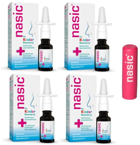 nasic für Kinder Nasenspray mit dem Wirkplus (4 x 10 ml (+ gratis Lippenpflege))