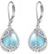 Aquamarin Ohrringe für Damen Ohrhänger Aquamarin 925 Sterling Silber Filigran Aquamarin Tropfen Ohrringe Leverback Schmuck Geschenke
