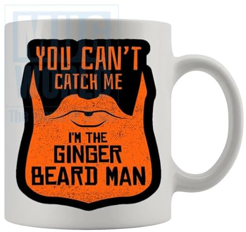 You Cant Catch Me Im The Ginger BeardMan Mug Funny Ginger Red Head Strawberry Blonde Mug Secret Santa Birthday Christmas Colleague Gifts
