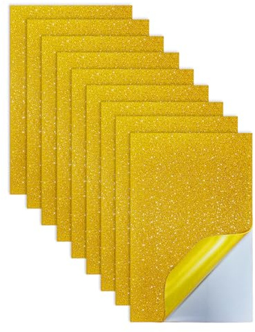 Jtnohx Hojas de Espuma Purpurina Autoadhesivos Goma Eva Adhesiva Amarillo | 9 Piezas Eva Espuma Purpurina Artesanal Gomaespuma para Manualidades Proyecto Artístico 17,78×28,7cm(Amarillo)