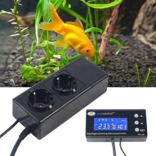 HINOPY Thermostat PID, 220 V, pour terrarium, reptiles, chauffage jour nuit avec thermostat numérique LCD à intensité variable pour aquarium, reptile, terrarium