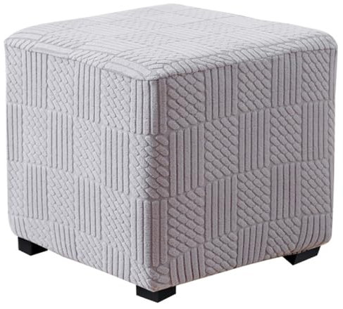 Miecoae Hocker überzug Stretch Quadratisch/Rechteckig 37x45/57x70/87x95 cm Ottomane Bezug Hockerbezug Bezug Hocker Fußhocker Sitzhocker Elastisch Husse Hockerabdeckung(F8,37-45 cm/15-18 in)