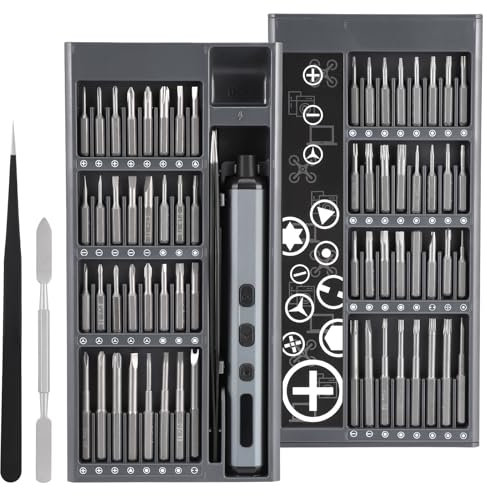 Electric Screwdriver Set, 68 in 1 Rechargeable Electric Screwdriver Kit,Cordless Precision Screwdriver Set with with 64 Magnetic Bits and Led Light, Mini Screwdriver Set for Phone Camera Laptop Watch