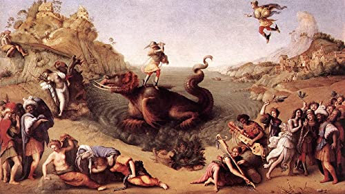 ZHAOSHAN Leinwandbilder, Poster, 58 x 90 cm, ohne Rahmen, Perseus Frees Andromeda Piero di Cosimo