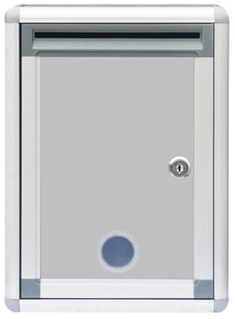Weißer Briefkasten, Briefkasten Klein, Bbriefkasten Freistehend, Großes Fassungsvermögen, Rahmen aus Aluminiumlegierung, Abschließbarer Zustellkasten, Geeignet für Bürogebäude, Wohnungen(Large)