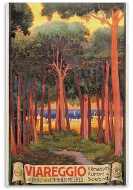 Viareggio-Künstler von 1925, unbekanntes Italien, Vintage-illustriertes Reiseposter, Wandkunst, Poster, Rollen, Leinwand, Gemälde, Bild, Wohnzimmer-Dekoration, Zuhause, 60 x 90 cm