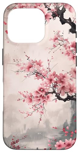 Vintage Japanese Cherry Blossom Elegance Case for iPhone 16 Pro