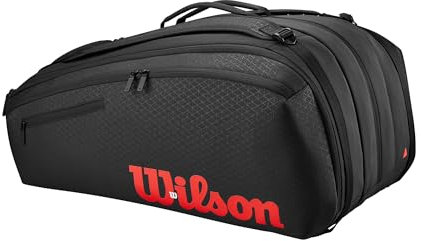 Wilson V3 15 Stück Schlägertasche 2~15 Stück, Schwarz, 76x45x34, Tennisschlägertasche