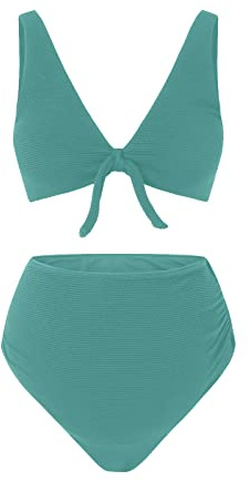 Bikini Maillot de Bain 2 Pièces Maternité Shorty Taille Haute Femmes Tankini Maternité Enceintes Grossesse Col en V Grande Taille Chic Plage Natation Bikini Femme 2 Pieces
