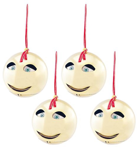 infactory 4er-Set singende und sprechende Weihnachtsbaumkugeln, Batteriebetrieb