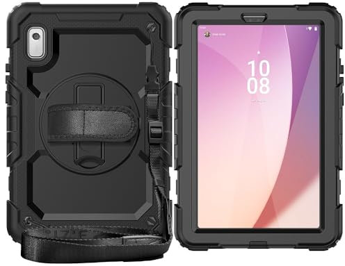Tablet PC Case Compatible with Lenovo Tab M9 9inch TB-310FU 2023 Case Shockproof Rugged Cover with Screen Protector, Kickstand, Shoulder Strap & 360° Rotating Hand Strap Protective Case Protective Cas