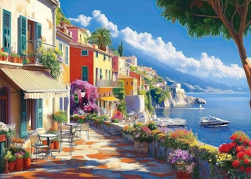 Hykmy Jigsaw Puzzle 1000 Pieces Educational Game Challenge Toy Gifts Puzzles for Adults and Kids Age 14 Years Up,70x50cm-Theme terrace