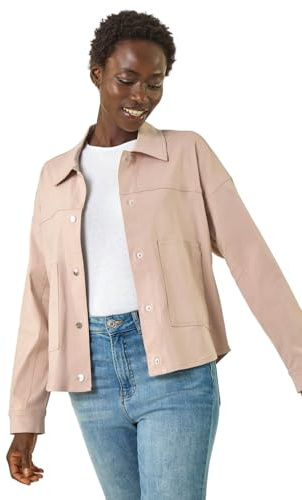 Roman Originals Patch Pocket Jacket for Women UK - Ladies Everyday Holiday Spring Summer Collar & Revere Comfy Soft Evening Vacation Work Party