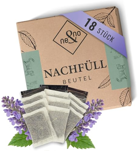 ne&no® 18x NACHFÜLL KATZENMINZE Beutel für Katzenspielzeug - 100% natürlich in Premiumqualität - luftdicht verschlossen