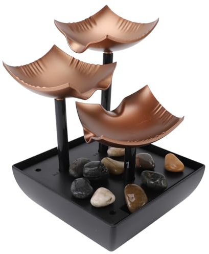 Oreilet Fuente Agua Mesa, Fuente Cascada Escritorio con Luz LED para el Escritorio Jardín Al Aire Libre Cubierta Patio Trasero, Feng Shui Zen Office Decor Landament