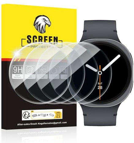 Aimtel 4 Pièces Protection Écran Compatibles avec Samsung Galaxy Watch 8 40mm Verre Trempé, [Sans Bulles] Anti-Rayures HD Verre Screen Protection pour Galaxy Watch 8 40mm Protecteur D'écran
