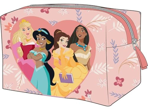 Trousse de Toilette de Voyage Princess Disney | Trousse Portable pour Maquillage et Accessoires d'hygiène avec Motif Princesses