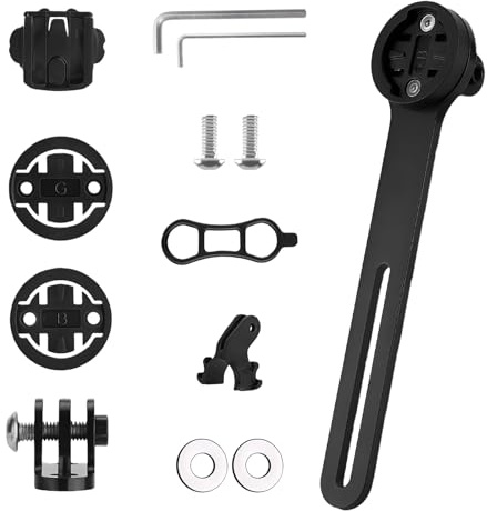 Arvoni Integrierte Fahrradcomputer Halterung, Fahrrad Halterung Out Front aus Aluminiumlegierung, Halterungen Kompatibel mit Garmin Edge, Cateye, Bryton, Fahrradhalterung für Actionkameras und Licht