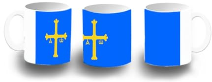 MERCHANDMANIA Taza de plástico bandera de asturias españa comunidad autonoma plastic mug