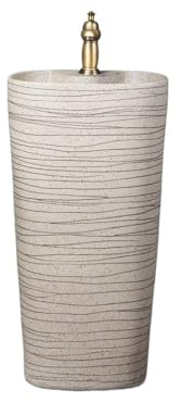 Independiente Lavabo de cerámica pie con pedestal integrado for baño moderno