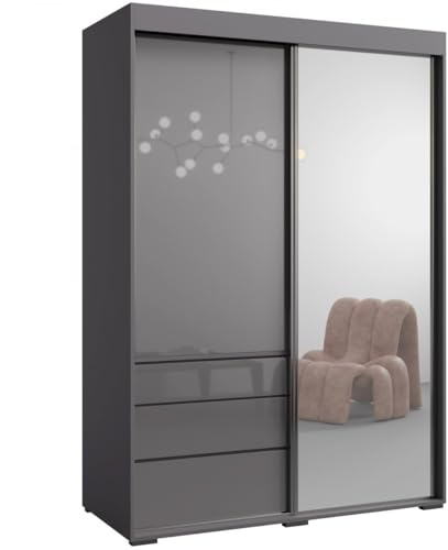 Spiegelschrank Torino 2D1L 140 Grau (lacobel)