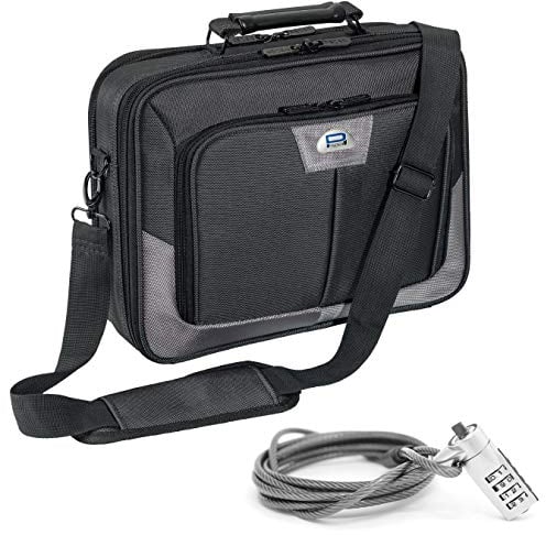 PEDEA Laptoptasche Premium Notebook-Tasche bis 13,3 Zoll (33,8 cm) Umhängetasche mit Schultergurt inkl. Notebookschloss, Grau