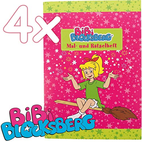 Bibis Malbücher: 4 Mal- und Rätselhefte * BIBI Blocksberg * mit 12 Seiten in DIN A6 | perfekt als Mitgebsel oder Geschenk | Malbuch Malen Malblock Kinder Hexe Mädchen