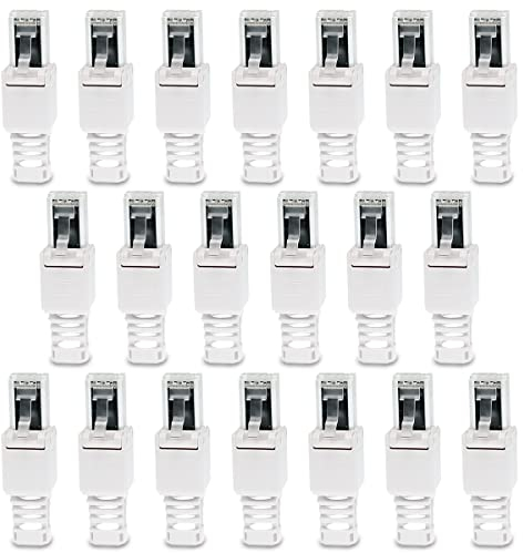 UC-Express CAT 6a RJ45 Netzwerkstecker - 20x RJ45 Netzwerk Stecker Steckverbinder - mit Zugentlastung - werkzeuglos - CAT 6 CAT6a LAN Netzwerkkabel