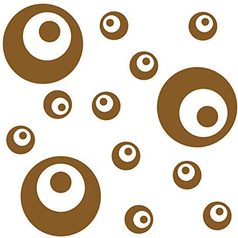 kleb-Drauf | 13 Retro-Punkte | Kupfer - matt | Wandtattoo Wandaufkleber Wandsticker Aufkleber Sticker | Wohnzimmer Schlafzimmer Kinderzimmer Küche Bad | Deko Wände Glas Fenster Tür Fliese