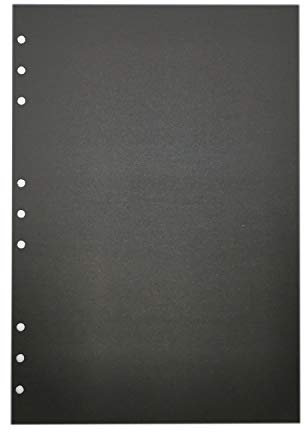 B5 9-Ringe 26-Ringe DIY Klar Kunststoff Rundring View Binder Cover Protector Lose Spiral Notebook Cover (Black Card Paper, 9 Holes)