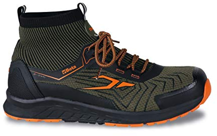 Beta Scarpe Alte da Lavoro Antinfortunistiche 0-Gravity Leggerissime con Tomaia in Tessuto Mesh Idrorepellente, Suola in EVA e Puntale in Polimerico, Colore Verde Nero, Taglia 43 EU