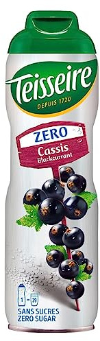 Teisseire Sirop de Cassis Zéro Sucre, Concentré de Boisson Aromatisée, Sans Sucre, 6 x 200 ml